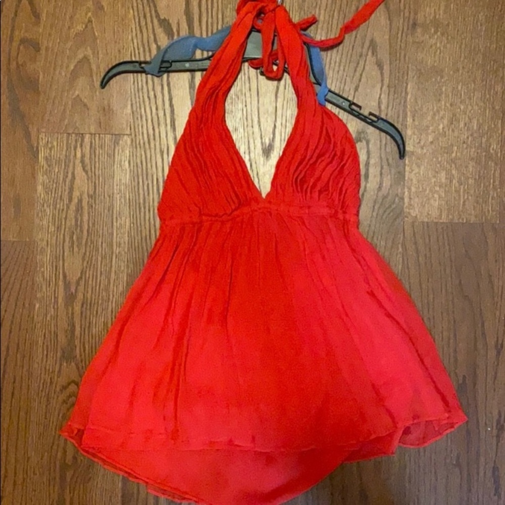 Alice +Olivia chiffon halter top blouse